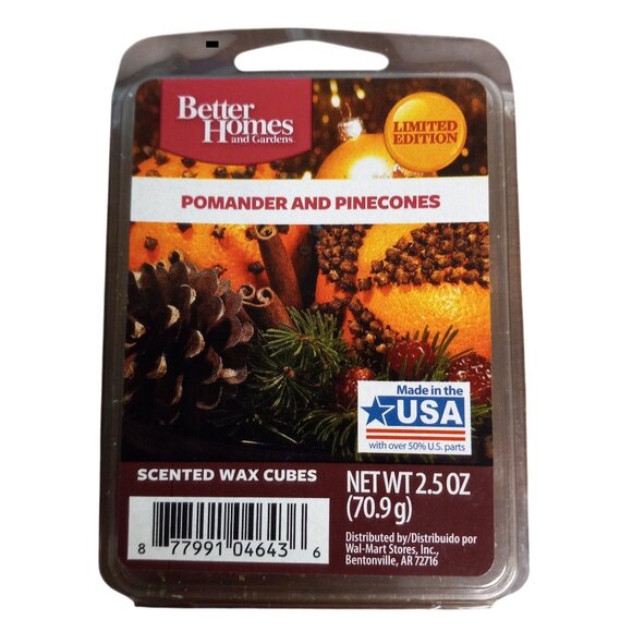 Better Homes & Gardens LE Pomander Pinecones Scented Wax Cubes 2.5 Oz Orange NEW - Picture 1 of 4
